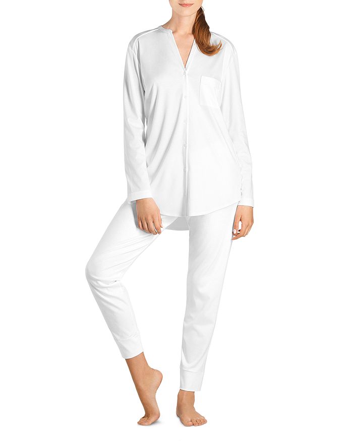 Shop Hanro Pure Essence Pajama Set In Off White