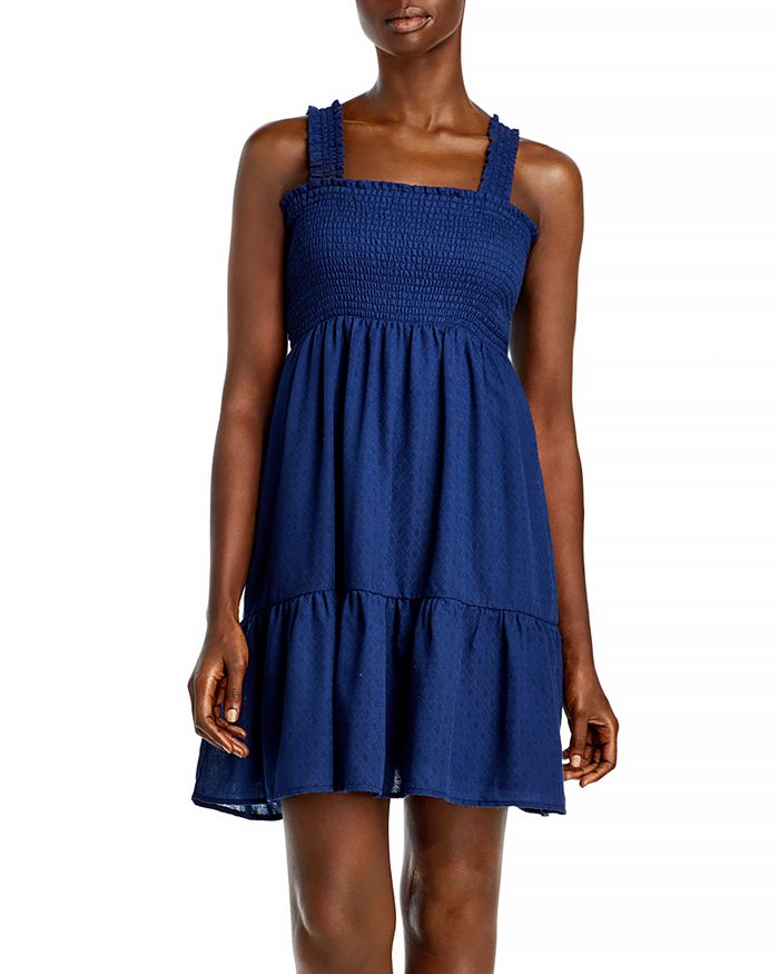 Aqua Curve Smocked A Line Dress - 100% Exclusive In Navy