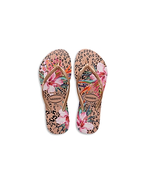 havaianas Girls' Leopard & Floral Print Flip-Flops - Toddler, Little Kid