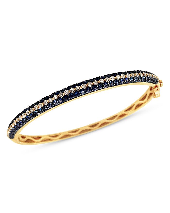 Sapphire and shop diamond bangle bracelet