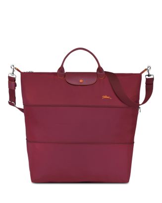 Longchamp Les Pliages Large Expandable Travel Bag Duffel Leather Trim