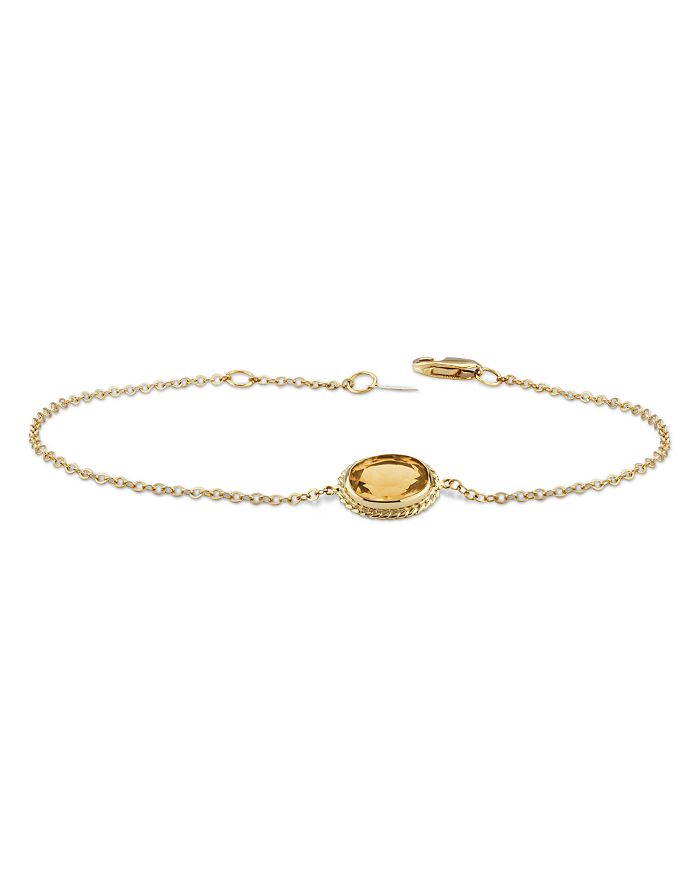 Bloomingdale's Citrine Link Bracelet In 14k Yellow Gold - 100% Exclusive In Citrine/yellow Gold