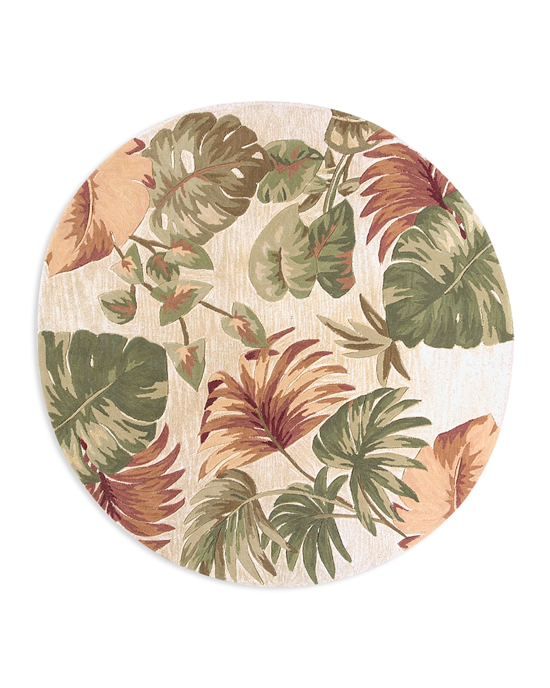 Kas Sparta Palm Leaves Round Area Rug, 5'6 X 5'6 In Beige