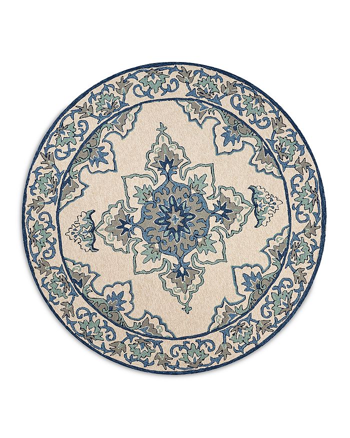 Kas Harbor Serafina Round Area Rug, 7'6 X 7'6 In Ivory
