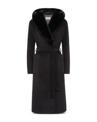 fur trim wrap coat