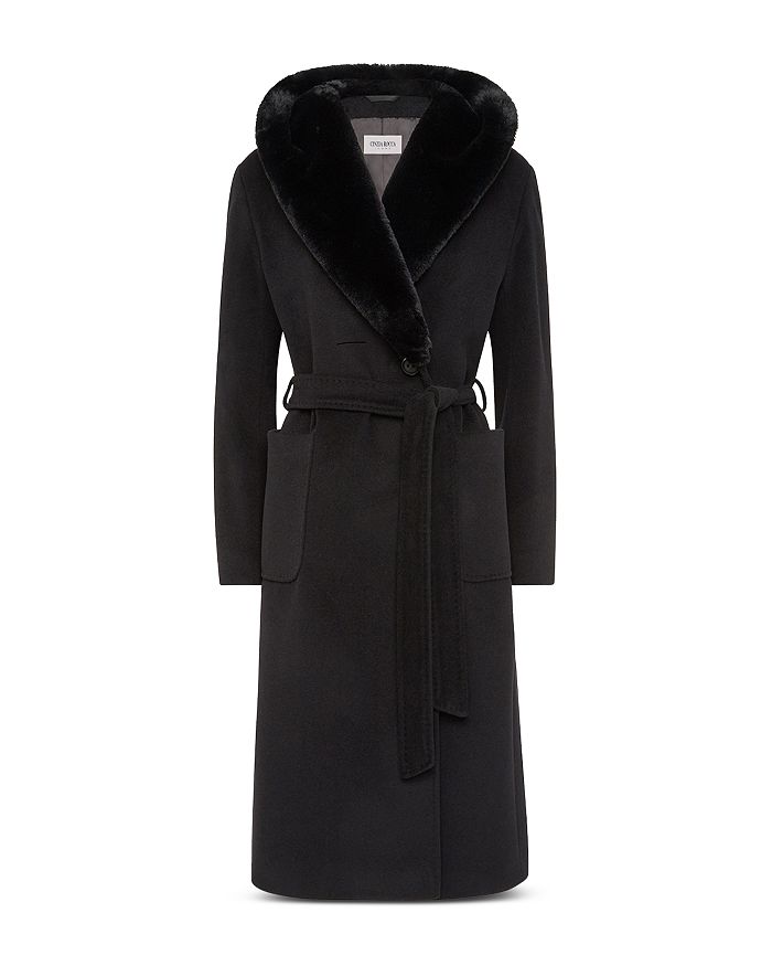 Cinzia Rocca Faux Fur Trim Wrap Coat | Bloomingdale's