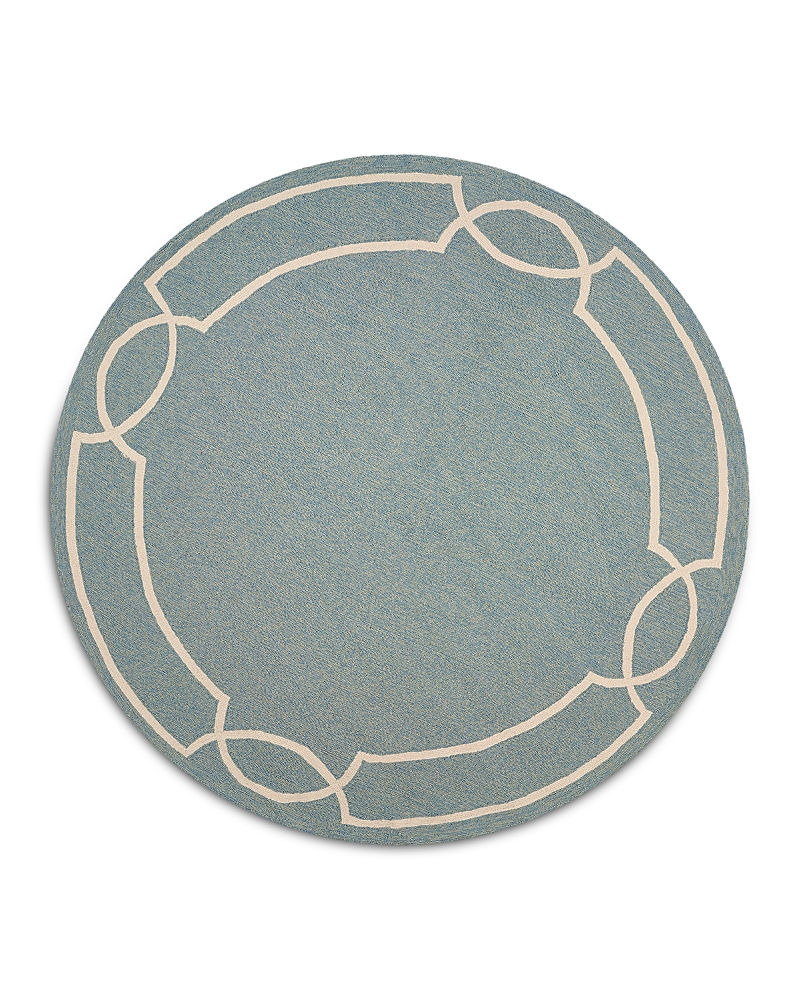 Kas Libby Langdon Hamptons Madison Round Area Rug, 7' X 7' In Light Blue