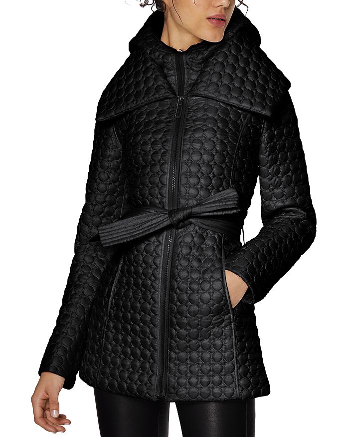 DAWN LEVY MORGAN BELTED QUILTED COAT,UD222806