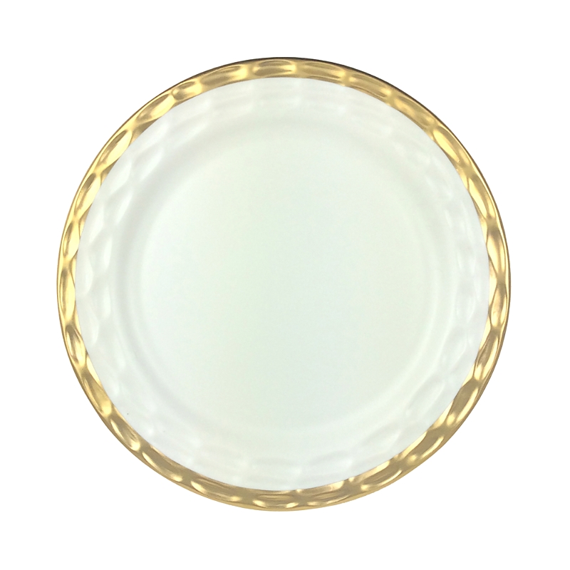 Michael Wainwright Truro Gold 4-piece Dinner Plate Set In White/gold