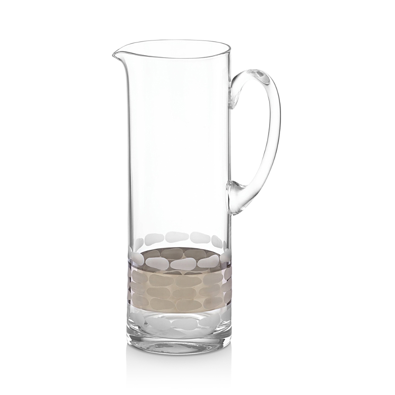 Michael Wainwright Truro Platinum Glass Pitcher In Clear/platinum