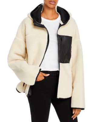 3.1 Phillip Lim Hooded Faux Sherpa Bonded Sporty Jacket 