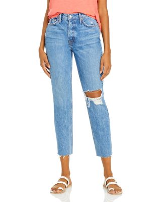 cropped ripped jeans womens