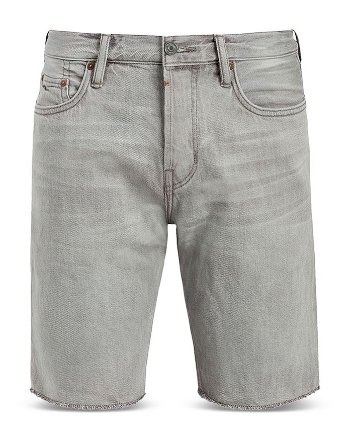 Allsaints Switch Raw Hem Denim Shorts In Washed Black