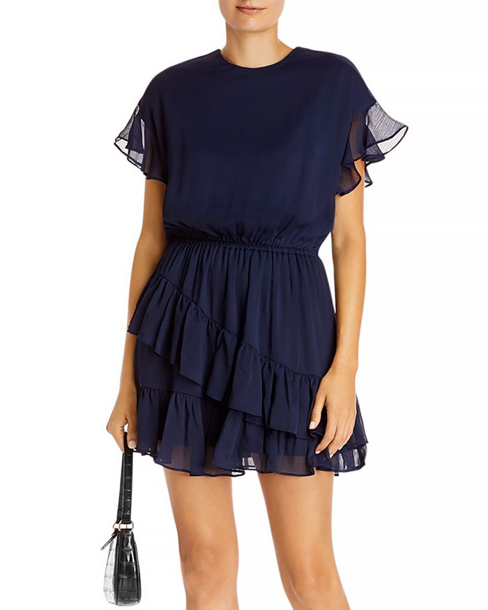 Aqua asymmetric deals ruffle dress