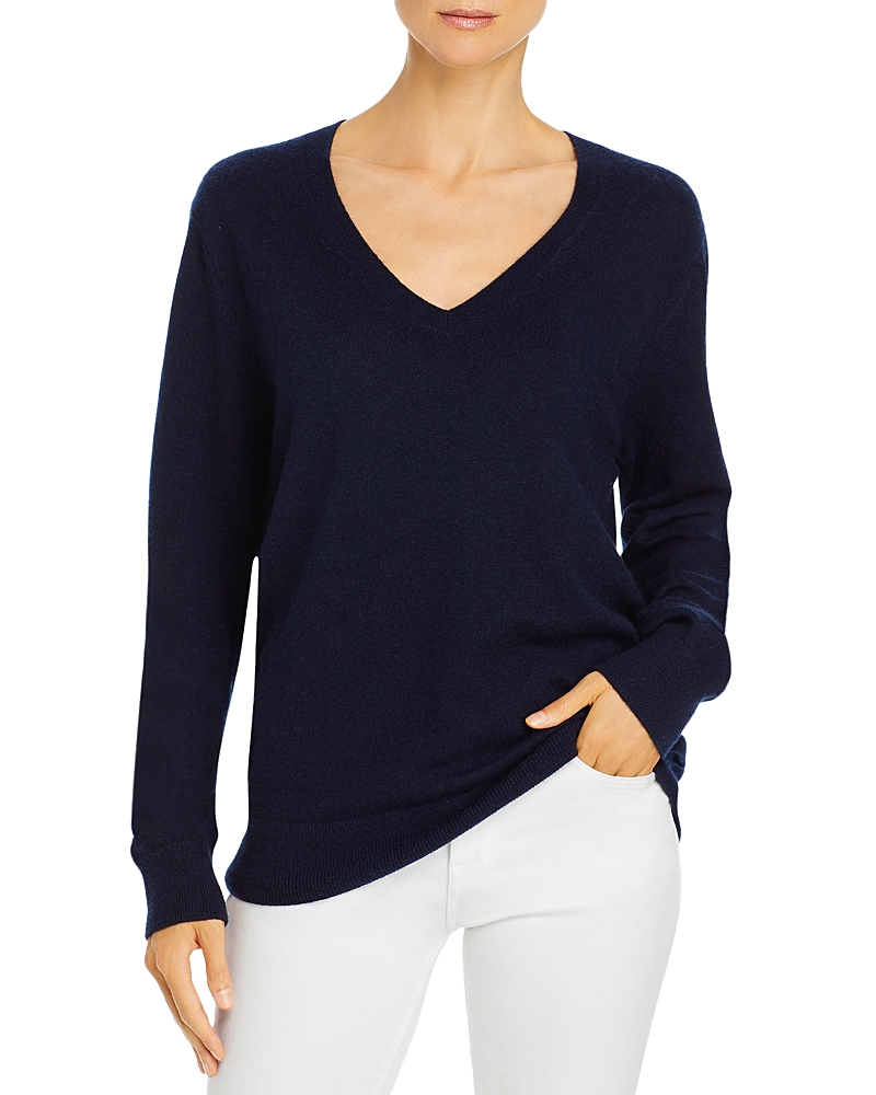 Vince Weekend V-neck Cashmere Pullover Sweater In Coastal