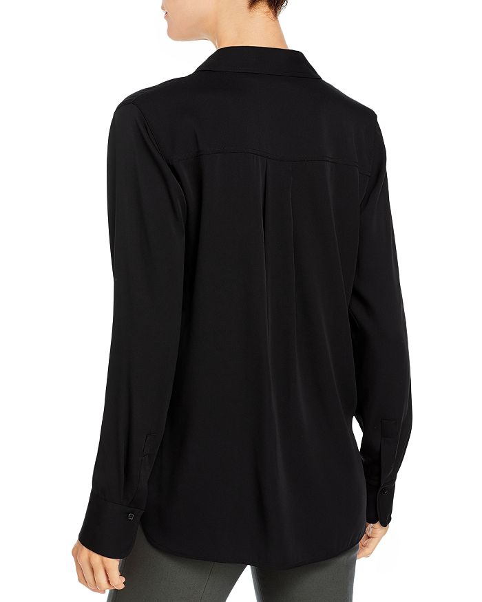 Shop Vince Slim Fitted Blouse In Black