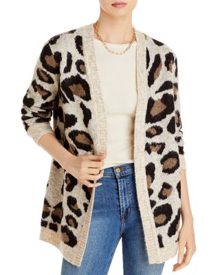 aqua animal print cardigan