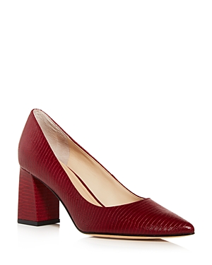 Marc Fisher Ltd Women's Zala Pointed Toe Pumps In Red Embossed Leather