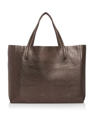 violet leather tote