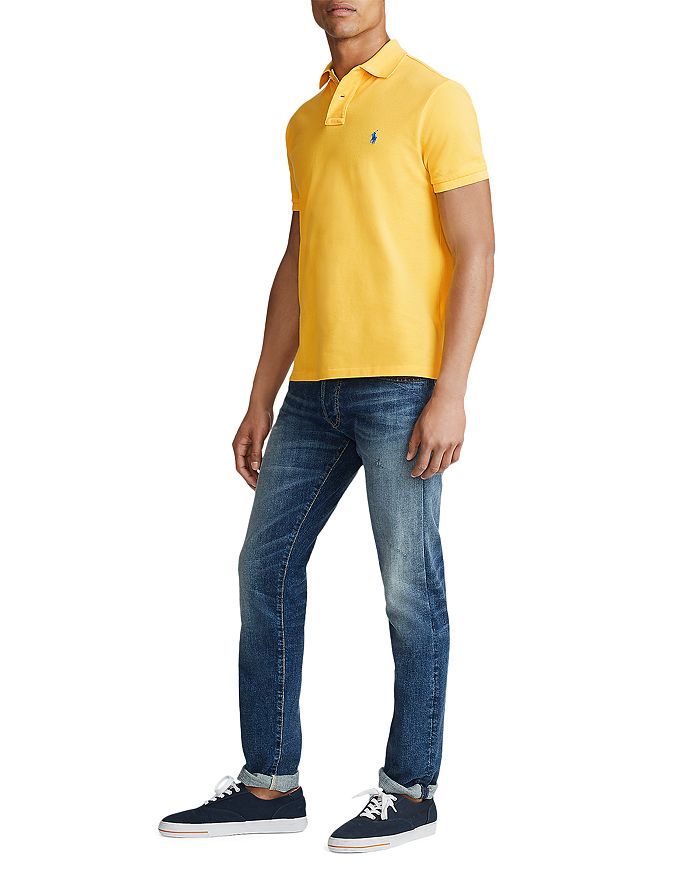 Shop Polo Ralph Lauren Cotton Mesh Classic Fit Polo Shirt In Yellow Fin