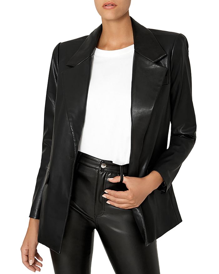 WEWOREWHAT WEWOREWHAT DOWNTOWN FAUX LEATHER BLAZER,WWDT03-2
