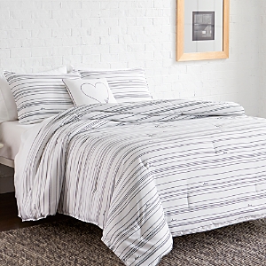 Ed Ellen Degeneres Staggered Love Full/queen Comforter Set In Dark Gray