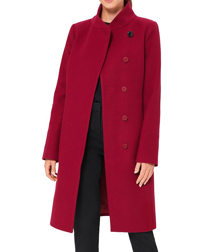 HOBBS LONDON Maisie Funnel Neck Asymmetrical Coat | Bloomingdale's