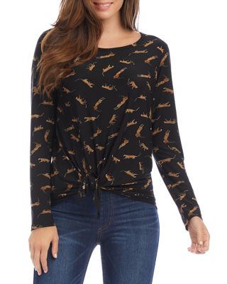 Karen Kane - Leopard Print Tie Front Top