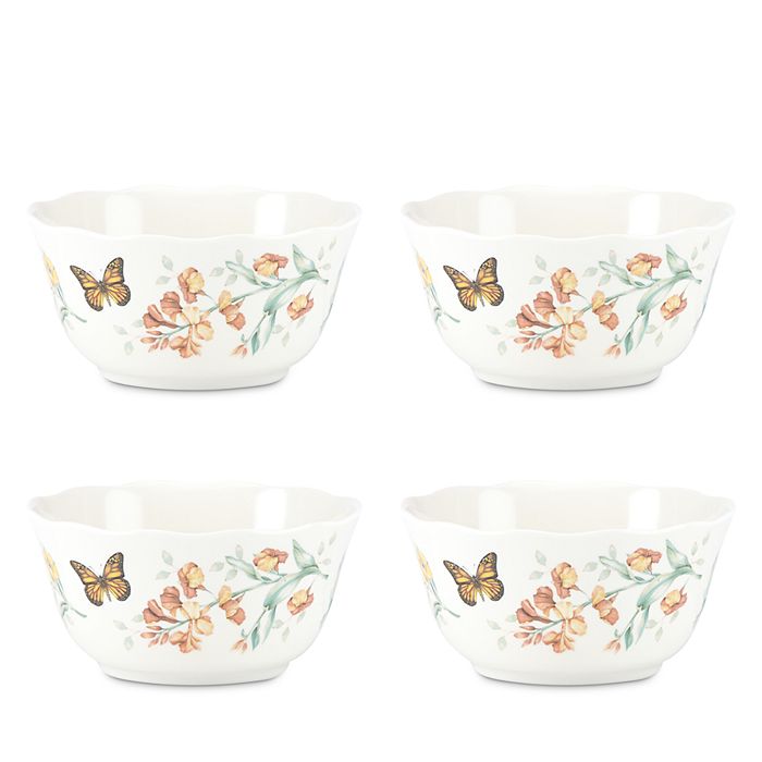 Shop Lenox Butterfly Meadow Melamine Bowls, Set Of 4 In White