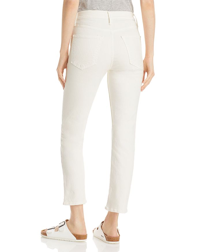 Shop Mother The Tomcat Straight Ankle Jeans In Cream Puff