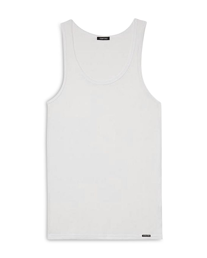 Shop Tom Ford Cotton Blend Tank Top In White