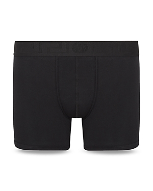 Versace Greca Stretch Cotton Boxer Briefs In Black Gold