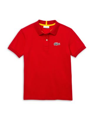 girls red polo shirt