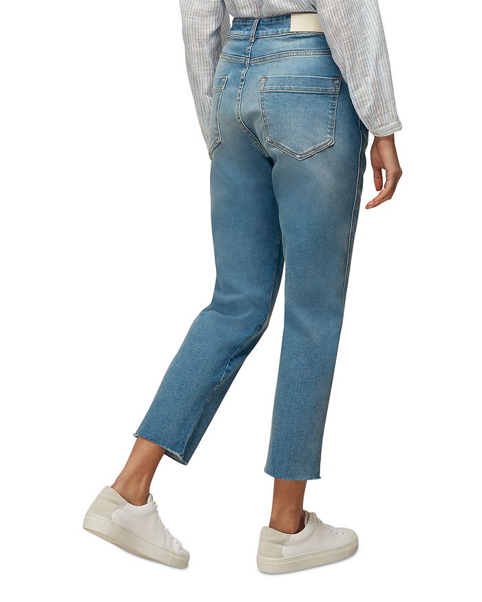 Shop Whistles Frayed Hem Straight Jeans In Blue