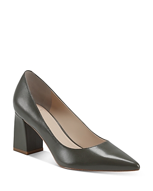 Marc Fisher Ltd Zala Suede Pointed Toe Pumps In Dark Gray Leather