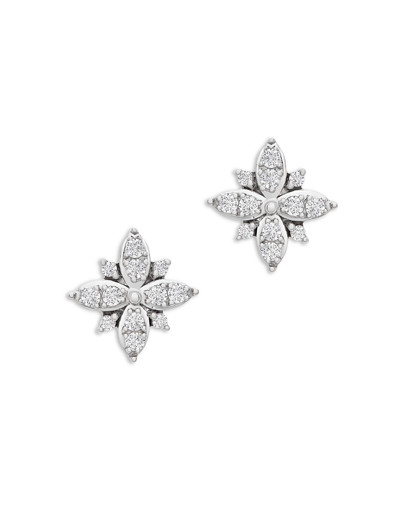 Bloomingdale's Diamond Flower Stud Earrings In 14k White Gold, 0.50 Ct. T. W. - Exclusive In White