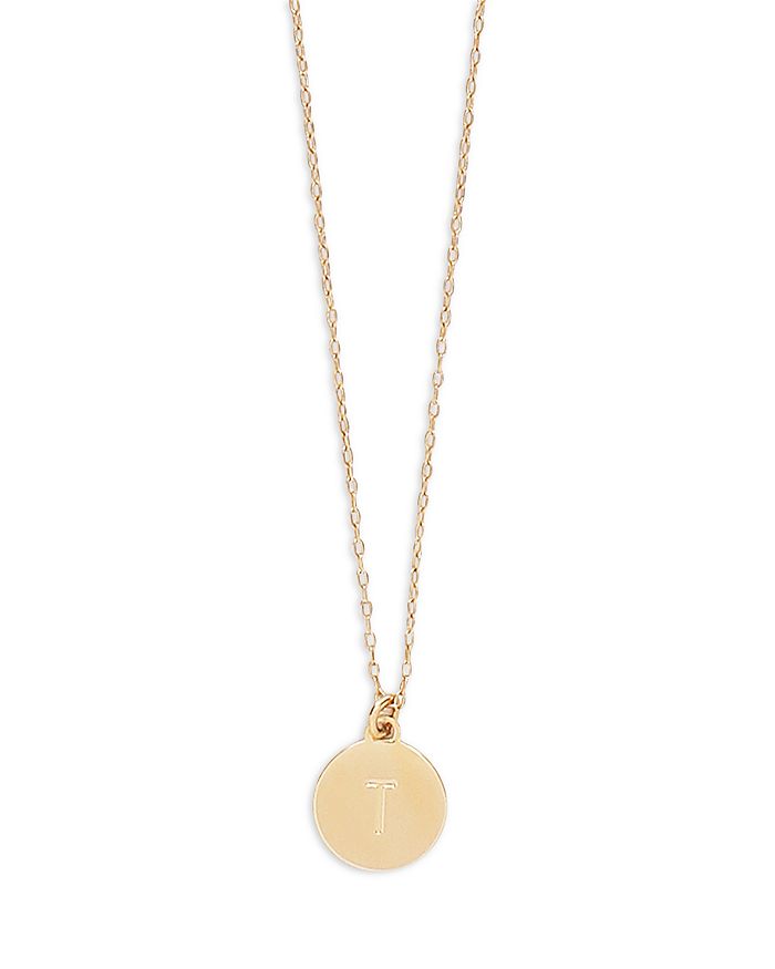 Shop Kate Spade New York T Mini Pendant Necklace, 17 In Gold