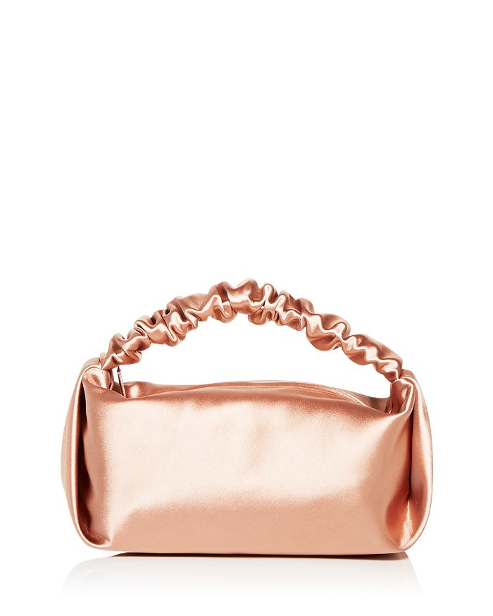 Alexander Wang Scrunchie Mini Satin Tote In Sand Stone