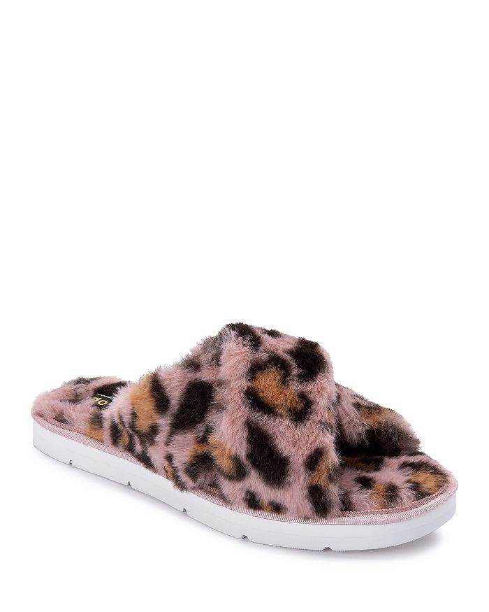 Dolce Vita Women's Pillar Faux Fur Slippers In Leopard Faux
