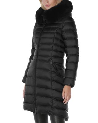 black puffer midi coat