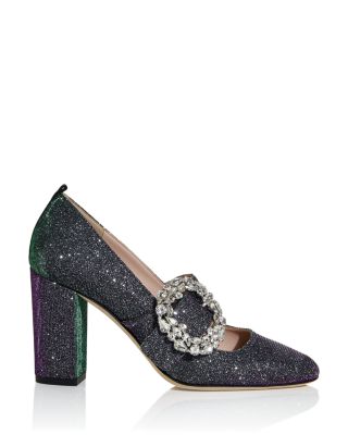 sparkly shoes block heel