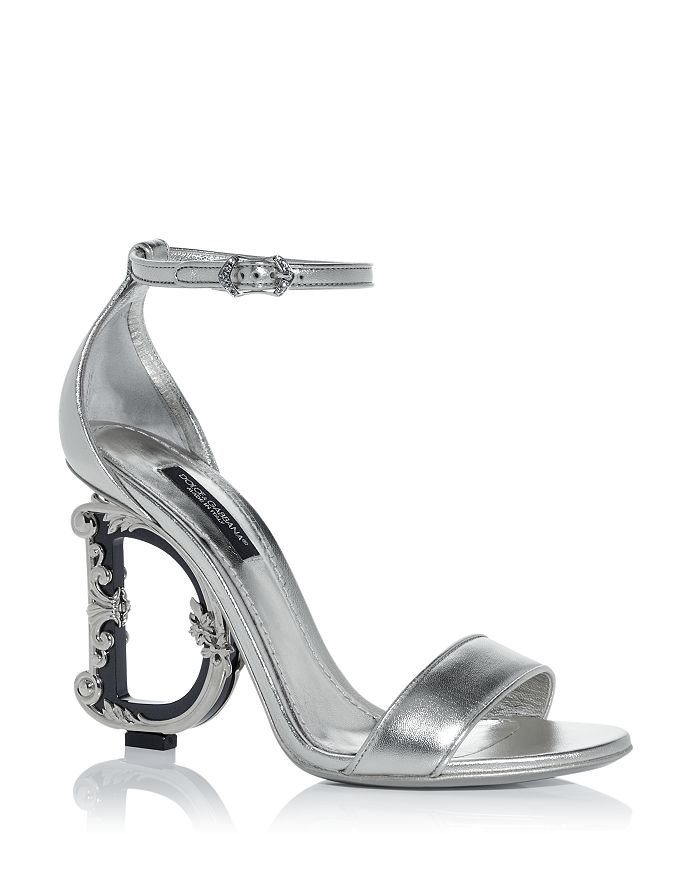 Dolce & Gabbana Women's D & G Sculpted High Heel Sandals In Silver
