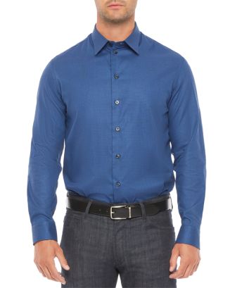 Armani Regular Fit Solid Cotton Shirt | Bloomingdale's