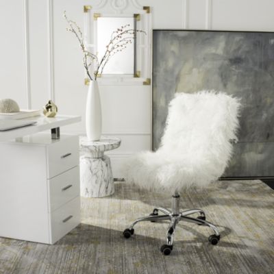 Whitney Faux Sheepskin Swivel Office Chair
