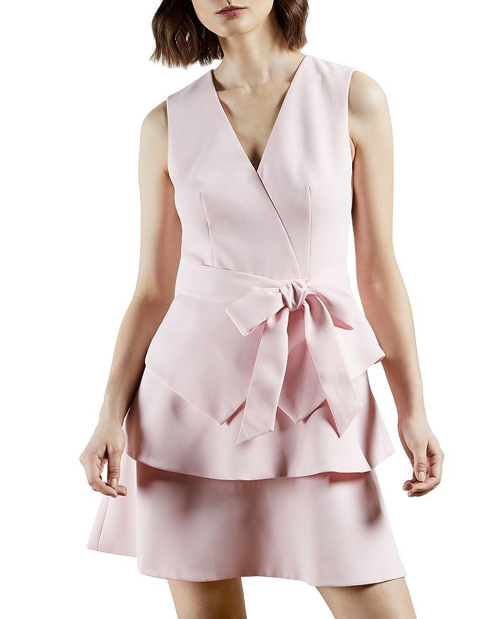 Ted Baker Reinah Tiered-flounce Dress In Pink