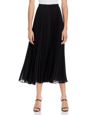 designer pleated midi skirt