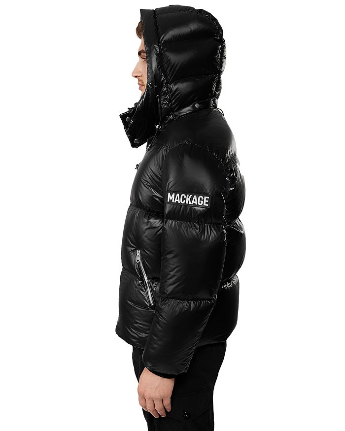 Shop Mackage Kent Hooded Puffer Jacket In Black