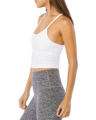 Spacedye Slim Racerback Cropped Tank in Cloud White