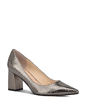 Marc Fisher Ltd Women's Zala Pointed Toe Pumps In Pewter Embossed Leather