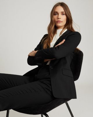 black wool blazer womens